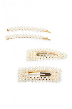 Load image into Gallery viewer, Crystal Bead &amp; Pearl Hair Pin Set