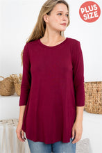 Load image into Gallery viewer, 3/4 Sleeve Dolphin Hem Top