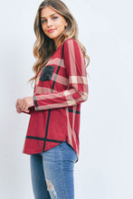 Load image into Gallery viewer, Checkered Tunic Top w Sequin Pocket (Multiple Colors)