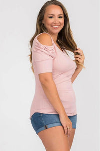 Cold Shoulder Puff Sleeve Top