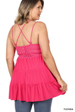 Load image into Gallery viewer, Crochet Lace Ruffle Cami Dress