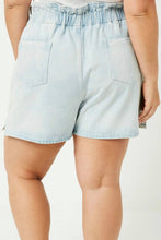 Load image into Gallery viewer, High Waist Pleated Denim Shorts
