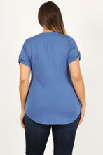 Load image into Gallery viewer, Roll Sleeve V-Neck Top