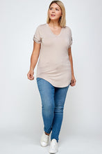 Load image into Gallery viewer, Tab Sleeve V-Neck Tee