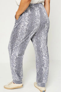 Distressed Snakeskin Joggers