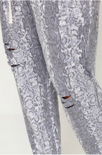 Load image into Gallery viewer, Distressed Snakeskin Joggers